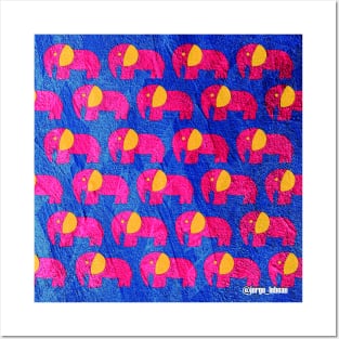 elephant elefante safari in wallpaper of love and color ecopop painting Posters and Art